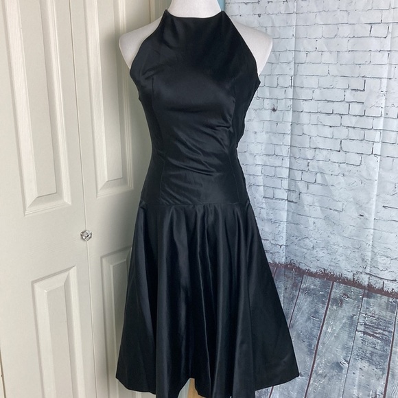 Vintage 50s Nicholas Ungar little black dress 100% Silk drop waist retro madmen - Picture 11 of 16